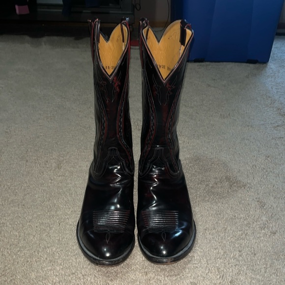 Lucchese Shoes Vintage Lucchese Classics Handmade Black Cherry Red